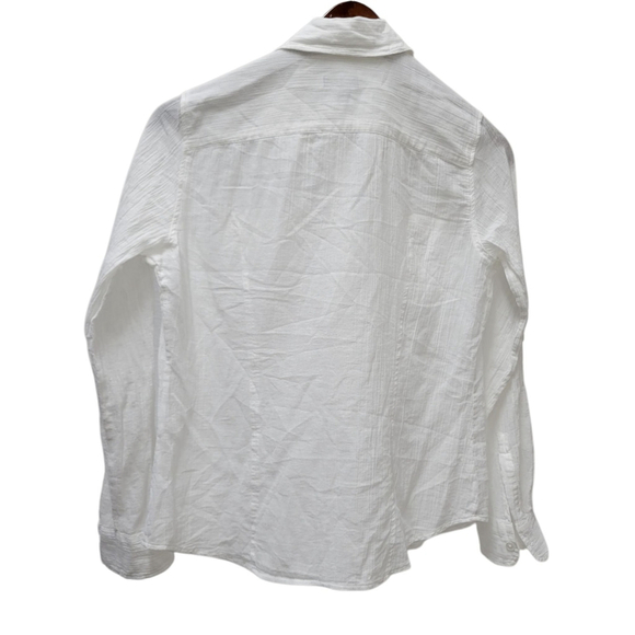 Talbots Women's 100% Cotton Button-Up Long Sleeve Roll-Tab Blouse Size 4P - Picture 2 of 6